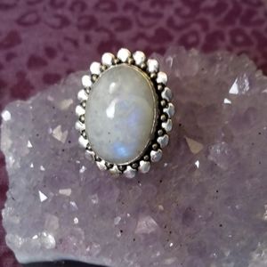 Rainbow Moonstone Ring